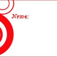Red Swirl Name Tag