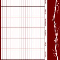 Red Themed 8 to 6 Weekly Planner