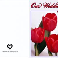 Red Tulip Blank Wedding Invitation