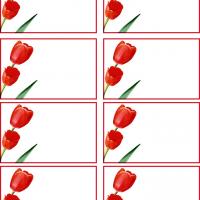 Red Tulip Name Tag