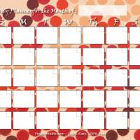 Retro Colored Dots Blank Monthly Calendar