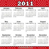 Retro Dotted 2011 Calendar