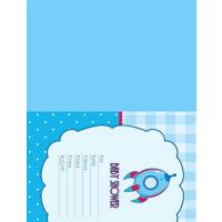 Rocket Baby Shower Card
