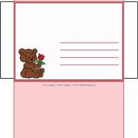 Roses Envelope With Hugging Bears