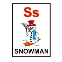 S is for Snowman Flash Card