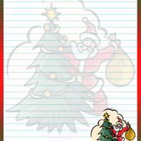 Santa Behind the Tree Stationery
