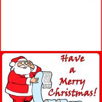 Santa Reading His List Card