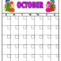 Scarecrow For October Blank Calendar
