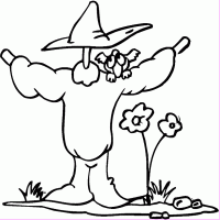 Scarecrow with Witch Hat
