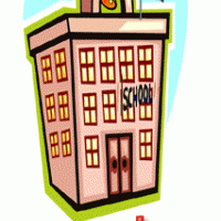 School and Flag Bookmark