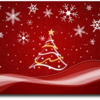 Snowflakes and Christmas Tree Illustration