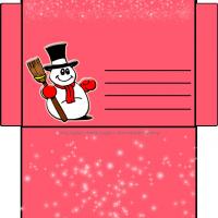 snowman envelope a7 address printable template