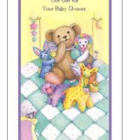 Stuffed Animals Baby Shower Card