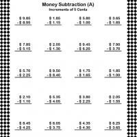 Subtract Money in Increments of 5 Cents