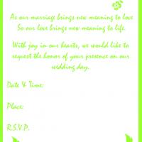 Summer Green Wedding Invite