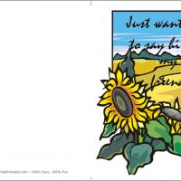 Sunflower Just Saying Hi Card
