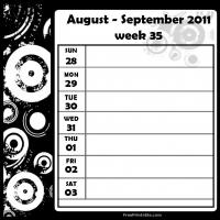 Swirls 2011 Week 35 -  Calendar