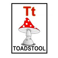 T is for Toadstool Flash Card