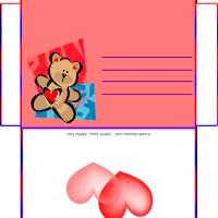 Teddy Hearts Envelope