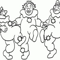 Three Happy Circus Clowns