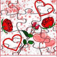 Tricky Roses And Hearts Jigsaw Puzzle