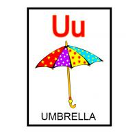 U is for Umbrella Flash Card