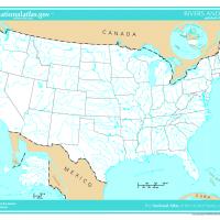 US Map- Unlabeled Rivers and Lakes