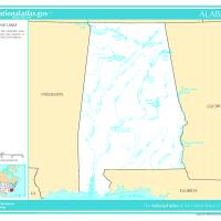 US Map- Alabama Rivers and Lakes