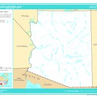 US Map- Arkansas Rivers and Lakes