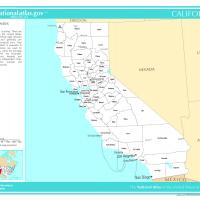 US Map- California Counties with Selected Cities and Towns