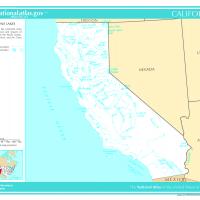 US Map- California Rivers and Lakes