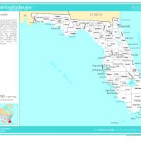 US Map- Florida Counties with Selected Cities and Towns