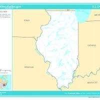US Map- Illinois Rivers and Streams