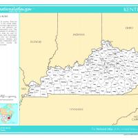 US Map- Kentucky Counties with Selected Cities and Towns