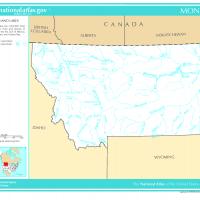US Map- Montana Rivers and Streams