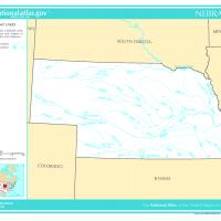 US Map- Nebraska Rivers and Streams
