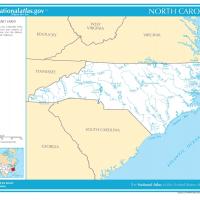US Map- North Carolina Rivers and Streams
