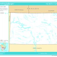 US Map- North Dakota Rivers and Streams