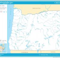 US Map- Oregon Rivers and Streams