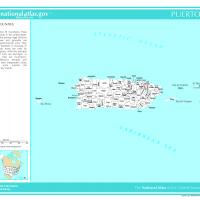 US Map- Puerto Rico Counties with Selected Cities and Towns