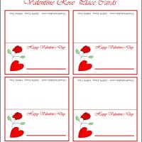 Valentine Rose Place Card