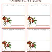 Vintage Christmas Ball Place Cards