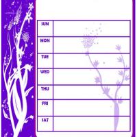 Violet Floral Stamped 2013 Weekly Planner