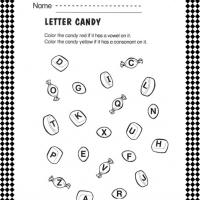 Vowel and Consonant Candy Worksheet