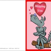 Wolf Missing You Card