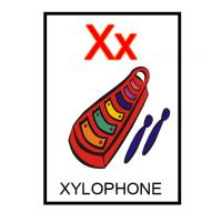 X is for Xylophone Flash Card