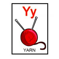 Y is for Yarn Flash Card